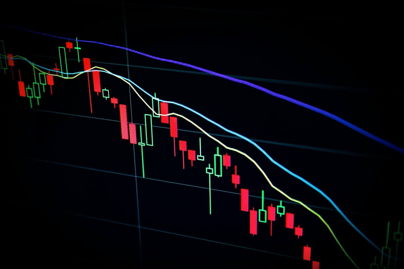 Stock market chart on a trading monitor