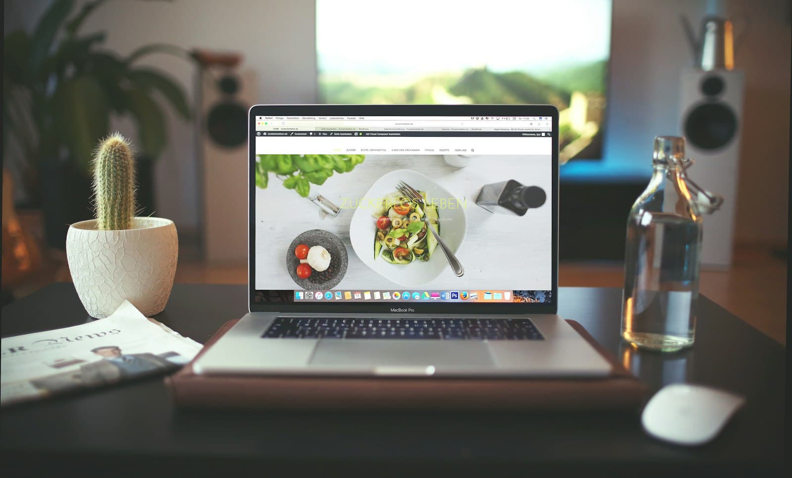 A designer working on a website layout