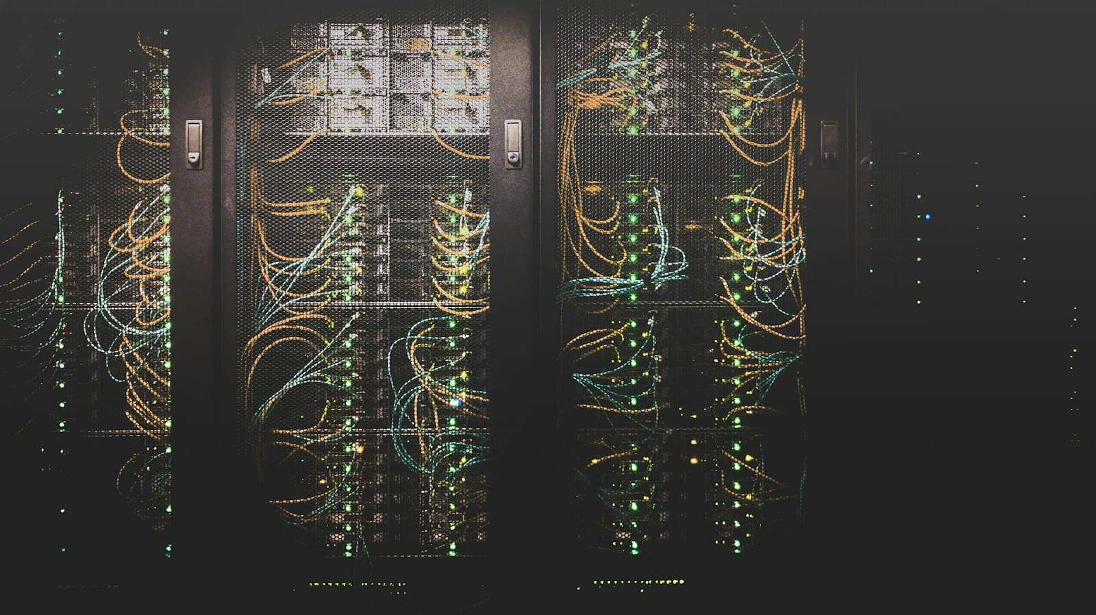 Servers racked and cabled in a data centre